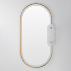 Stonewall White Alabaster LED Mirror