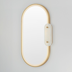 Stonewall White Alabaster LED Mirror